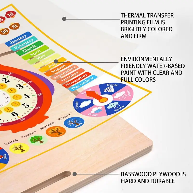 Kinder Kalender Board Kinder Entwicklung Montessori Wetter Board kultivieren Neugier Spielzeug Board für Early Learning Center