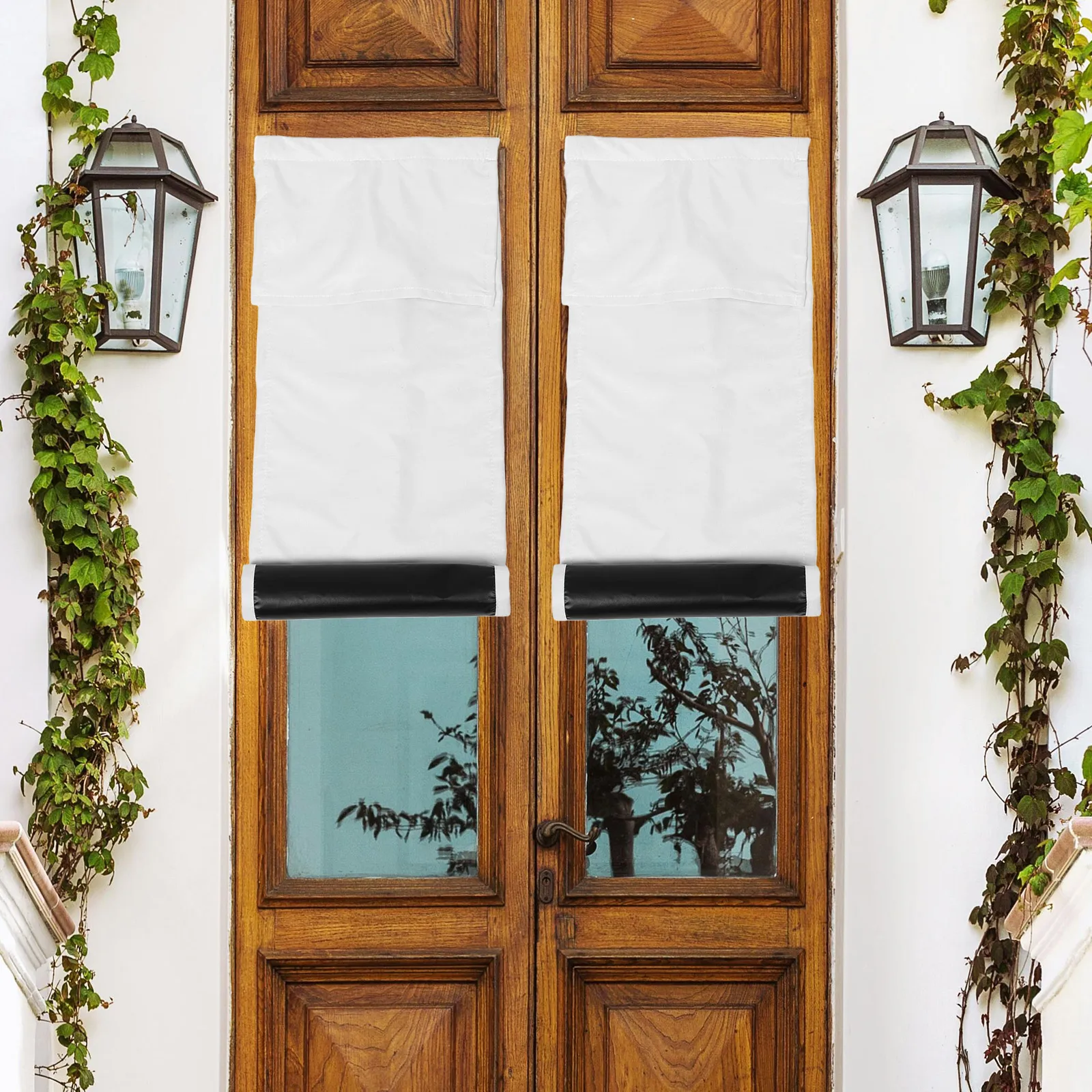 

No Drill Blackout Door Curtain Solid Color Thermal Insulated Privacy Curtain for Glass Front Patio Sliding Door Window Blind