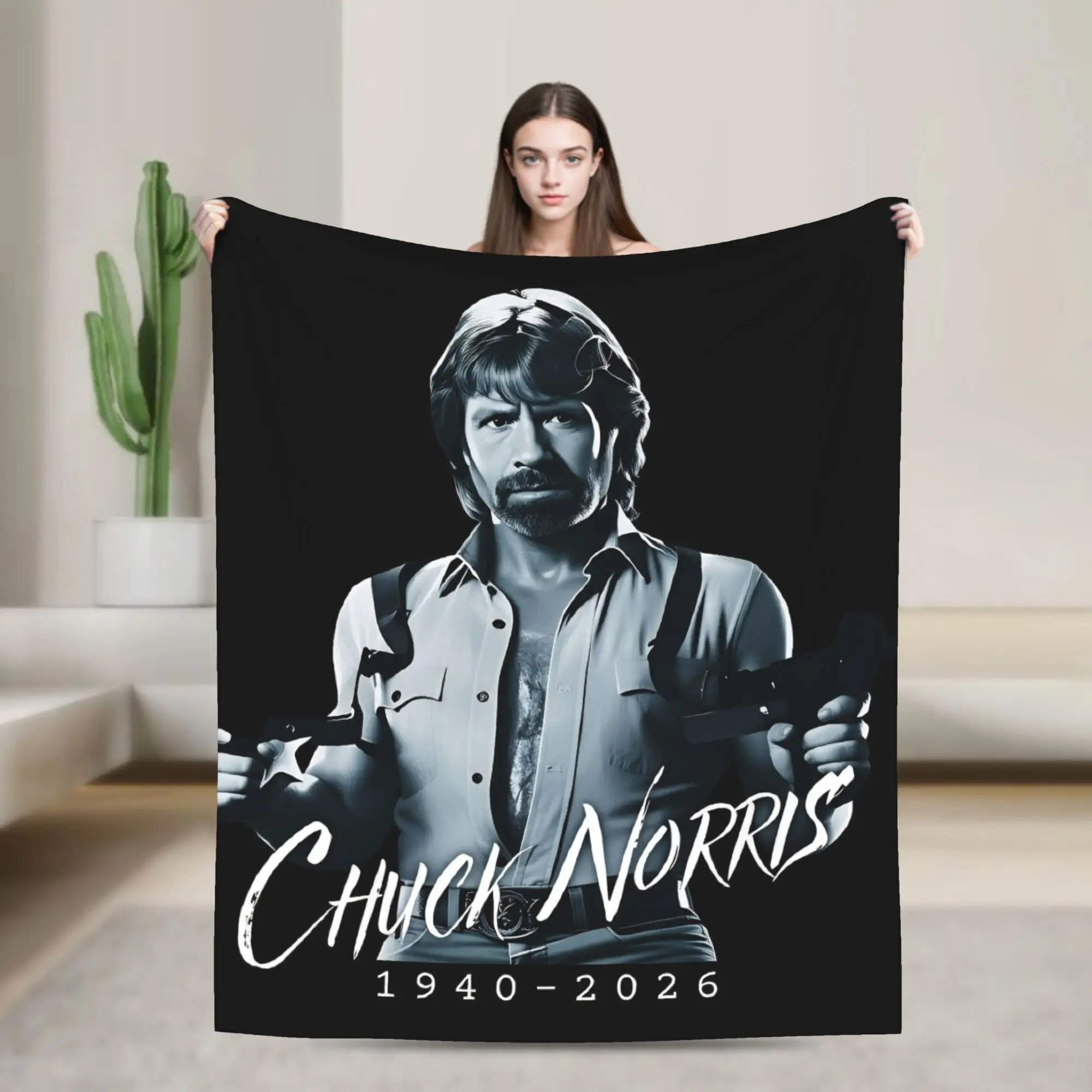 Cobertores confortáveis para cama, cobertor de flanela com estampa de Chuck Norris para decoração de casa, capa estética para sofá-cama