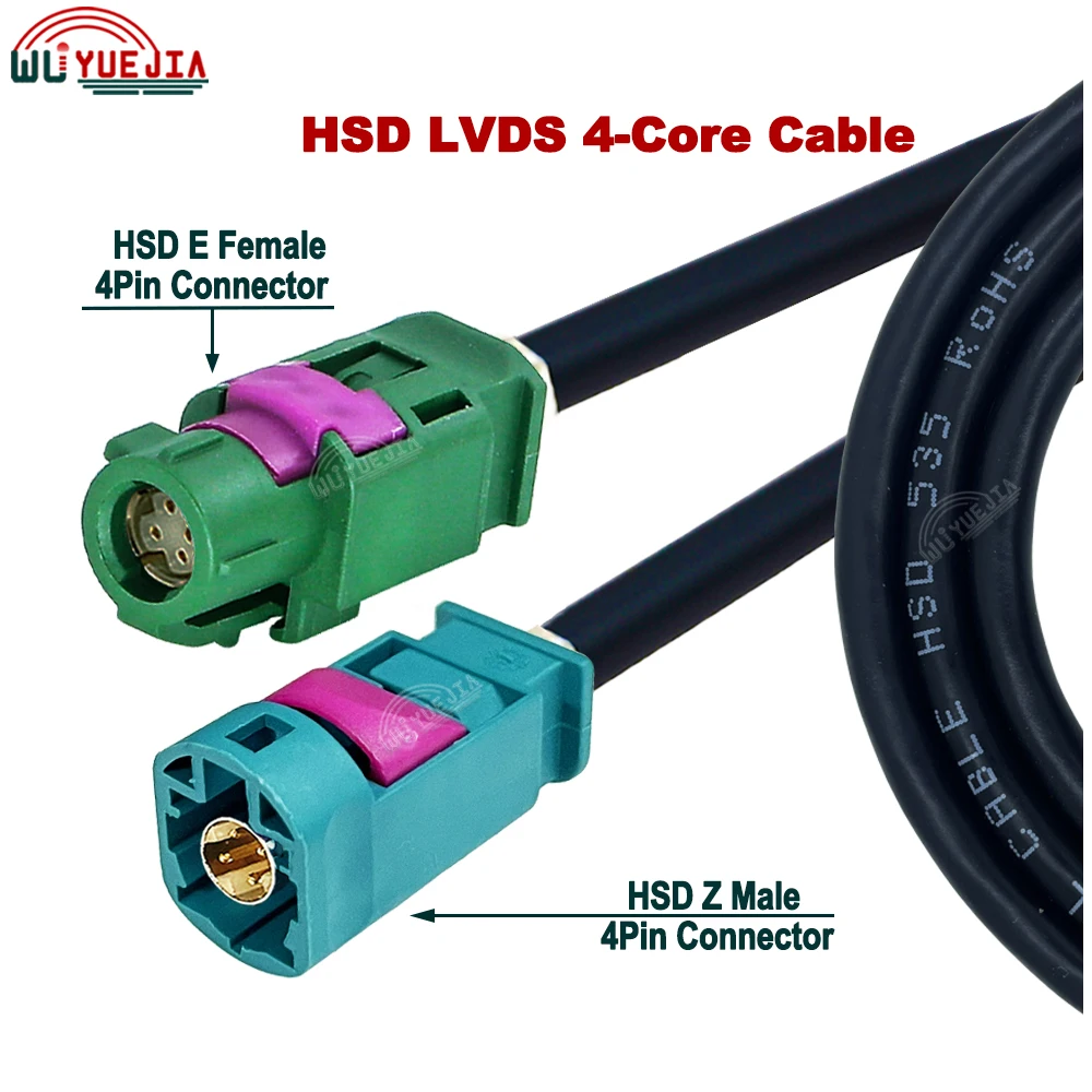 Universal HSD 4 Pin Code Z Male to Green E Female Connector Video Instrument Bridge Wiring High Speed 4-Core Data 535 LVDS Cable