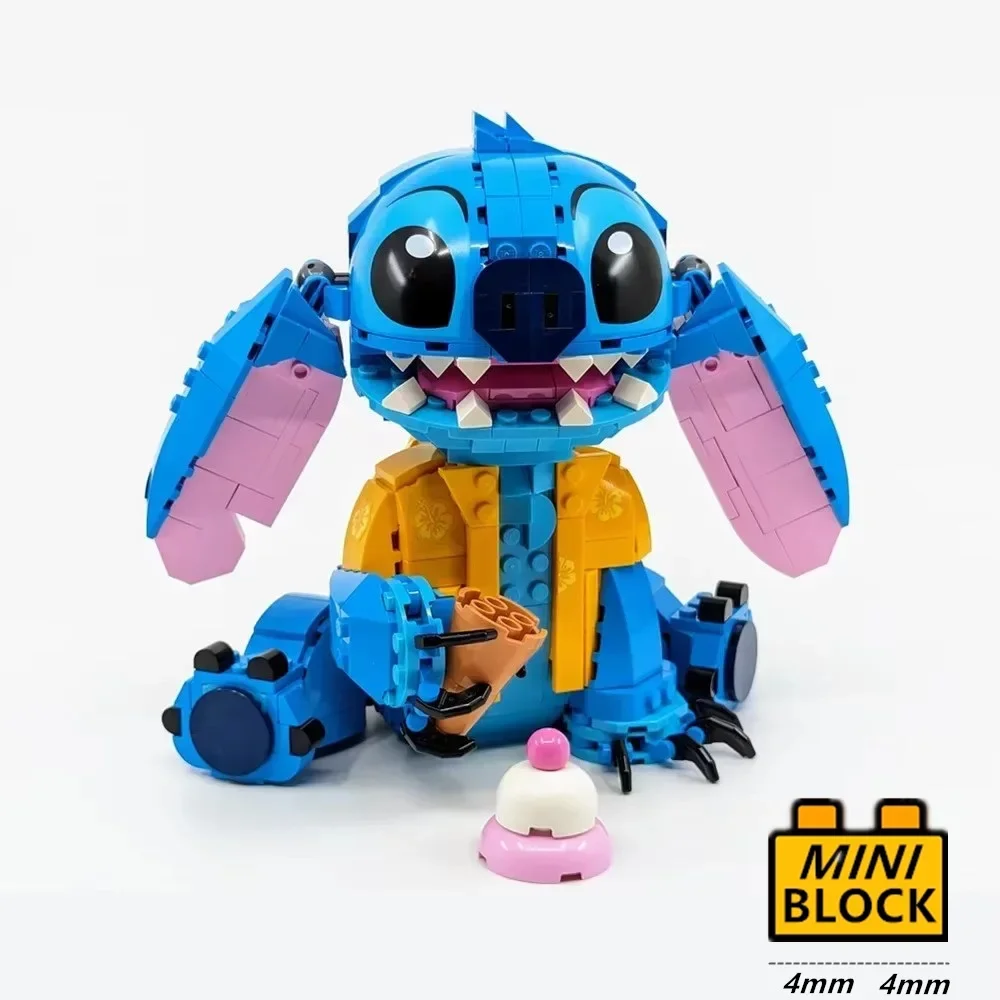 Aliens Monsters Cute Cartoon Stitch Display Home Decoration Model Building Blocks Bricks Kid Toys Game Gift Birthday