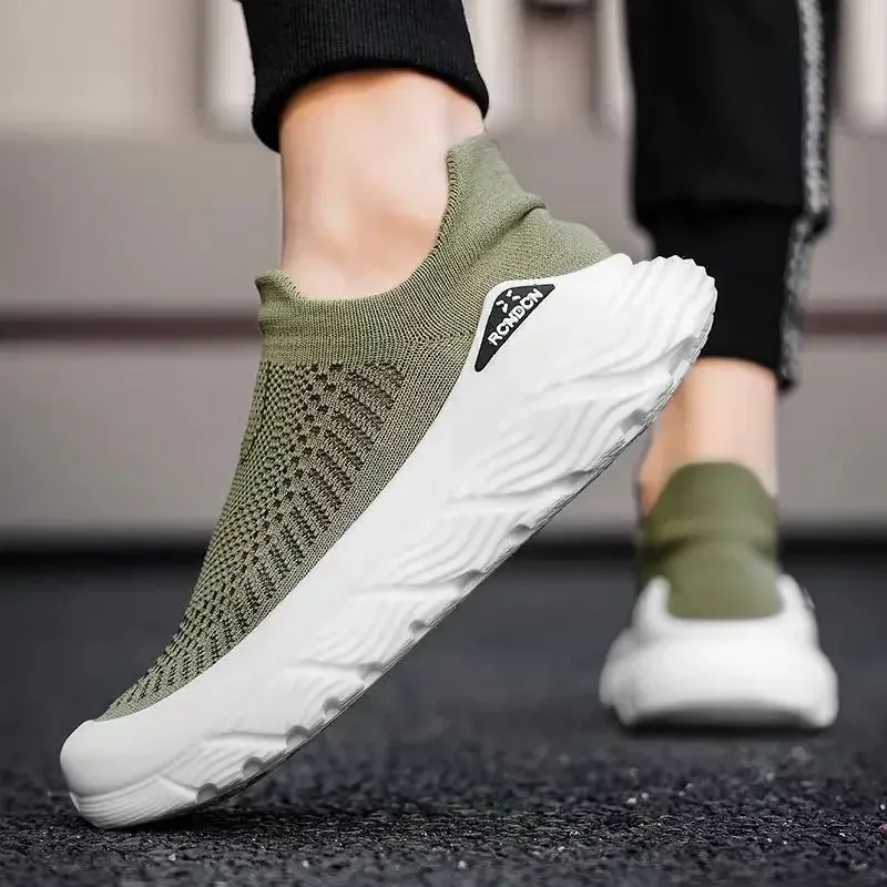 2024 New Men Sneaker Mesh Breathable Sock Shoes Men Outdoor Walking Shoes High Quality Soft Sole Men Running Shoes tenis hombres