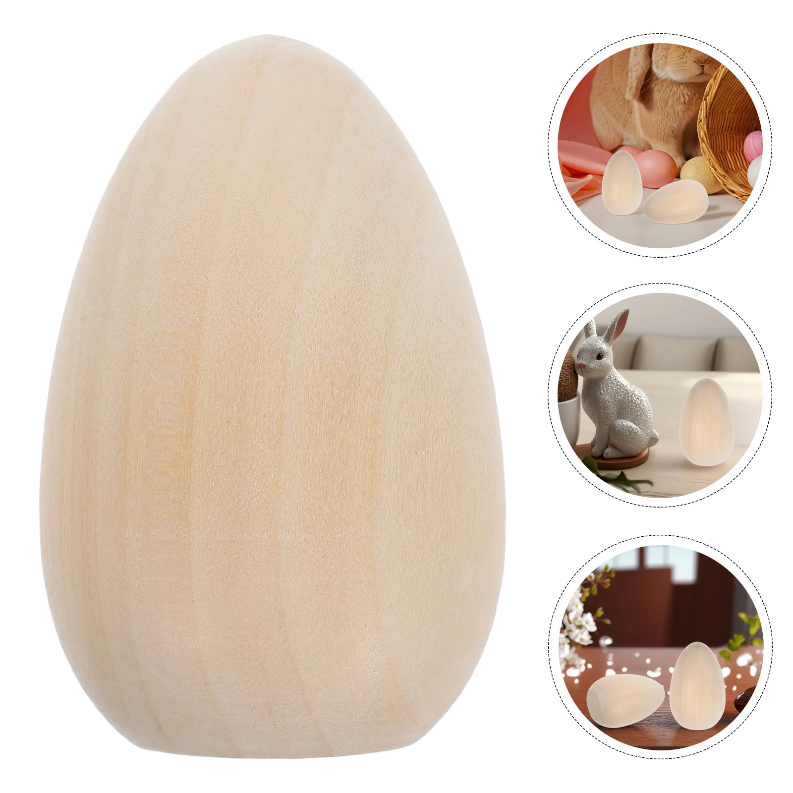 

6Pcs Unpainted Wooden Easter Eggs for DIY Painting Crafts Decorative Ornaments Handmade Wooden Eggs to Paint Creative Easter