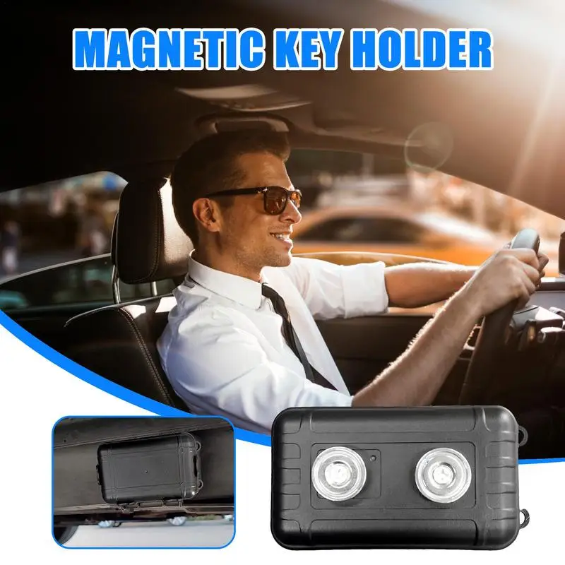 Car Magnetic Key Holder Waterproof Key Holder Waterproof Undercar Keybox Outdoor Magnetic Key Box Sturdy Portable Key Organizer