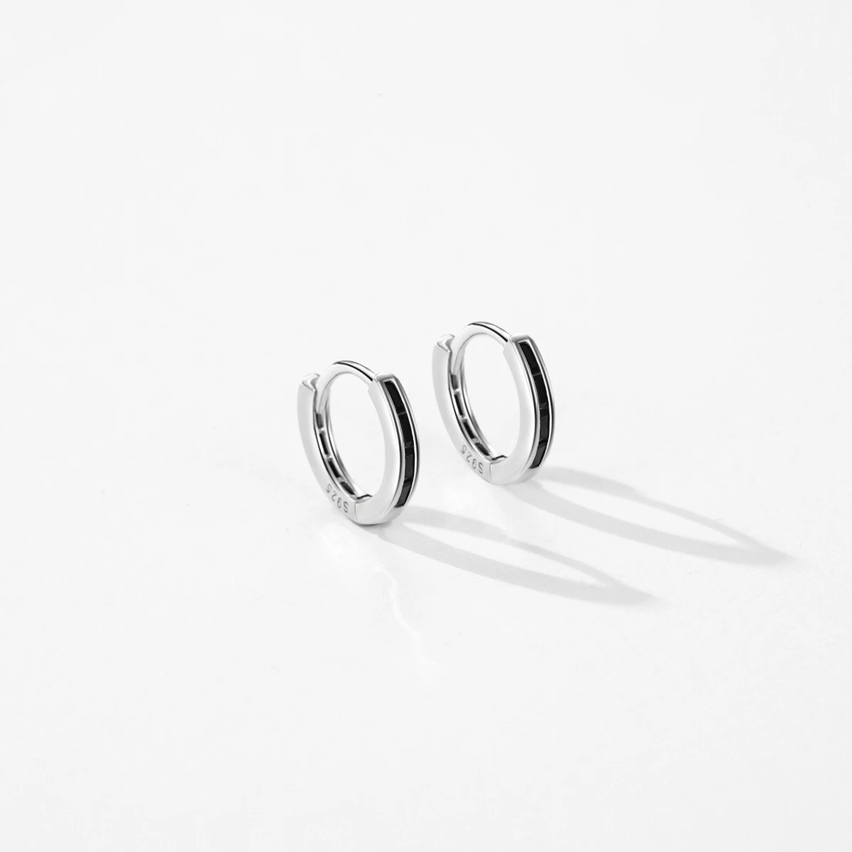 MODIAN 925 Sterling Silver Rainbow Colorful Ear Buckles Emerald Cut Zircon Stackable Hoop Earrings For Women Party Fine Jewelry