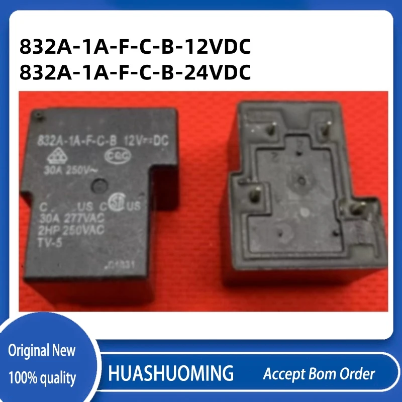 NEW 5PCS/LoT  832A-1A-F-C-B-12VDC  832A-1A-F-C-B-24VDC   832A-1A-F-C-B 12V  832A 1A F C B DC12V 4PIN 30A 12V 24V