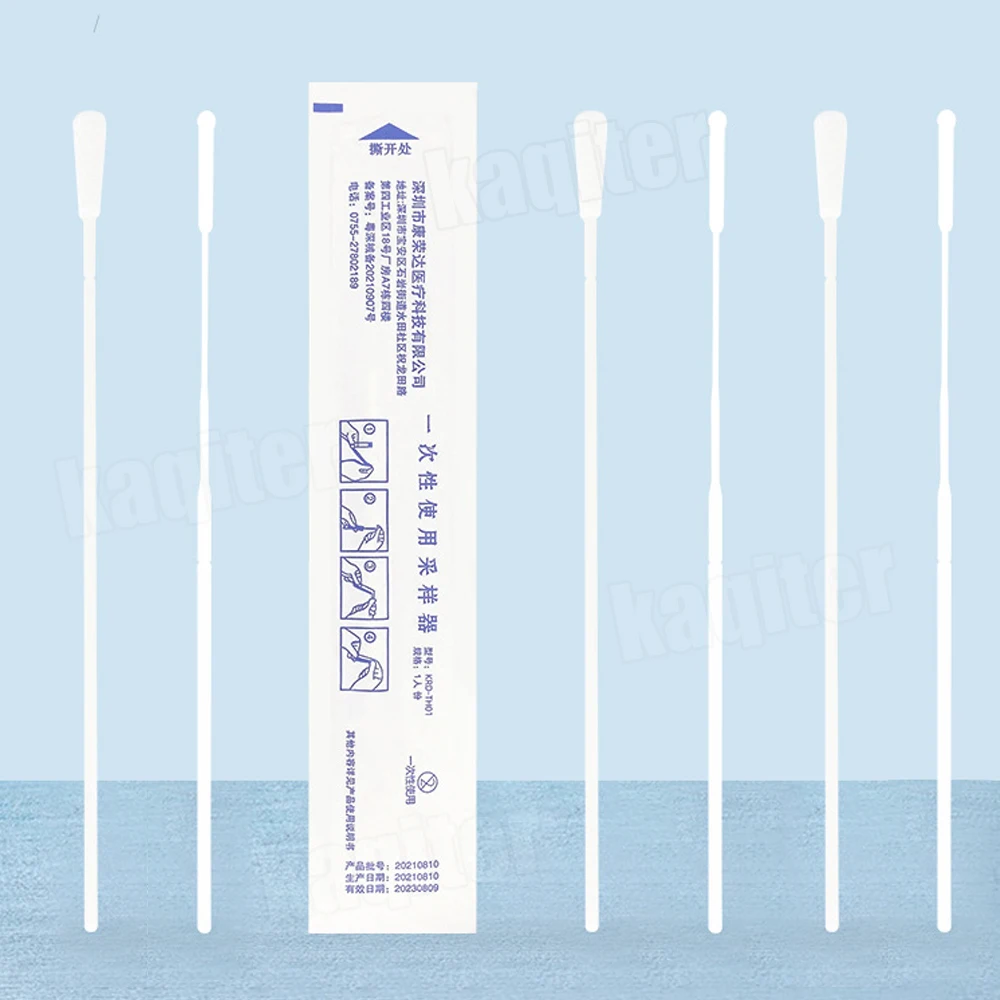 100PCS 15cm Flocked Cotton Disposable Nasal Swabs Specimen Collection Swab Nasopharyngeal Oral Swab Test Laboratory Detection