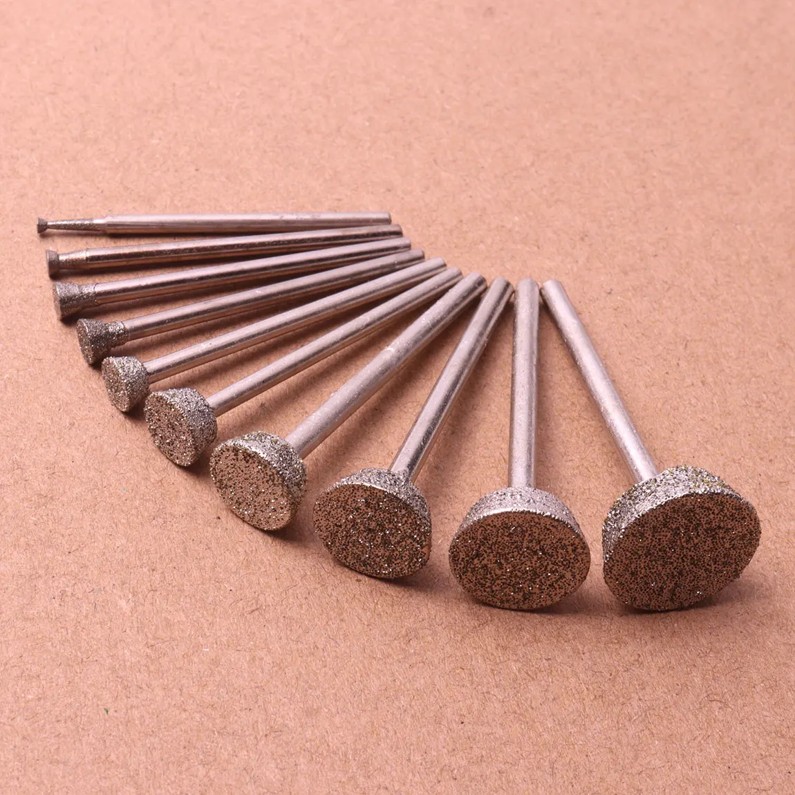 10pcs Diamond Grinding Head Burr Drill Bit,Universal Dremel Rotary Tool for Stone Carving, DIY,Polishing, Engraving