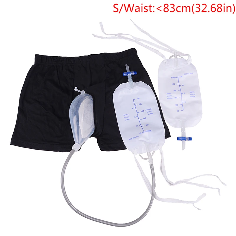 Shorts Urine Bag Reusable Male Urinal Bag Silicone Urine Funnel Pee Holder Collector with Catheter For Old Men Feminine Hygiene