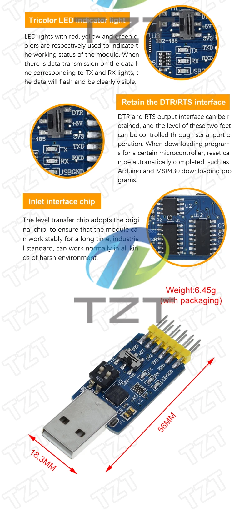 CP2102 USB 2.0 zu UART TTL 5PIN Stecker Modul Seriell Konverter STC Ersetzen FT232 CH340 PL2303 CP2102 MICRO USB für arduino – Detail 13