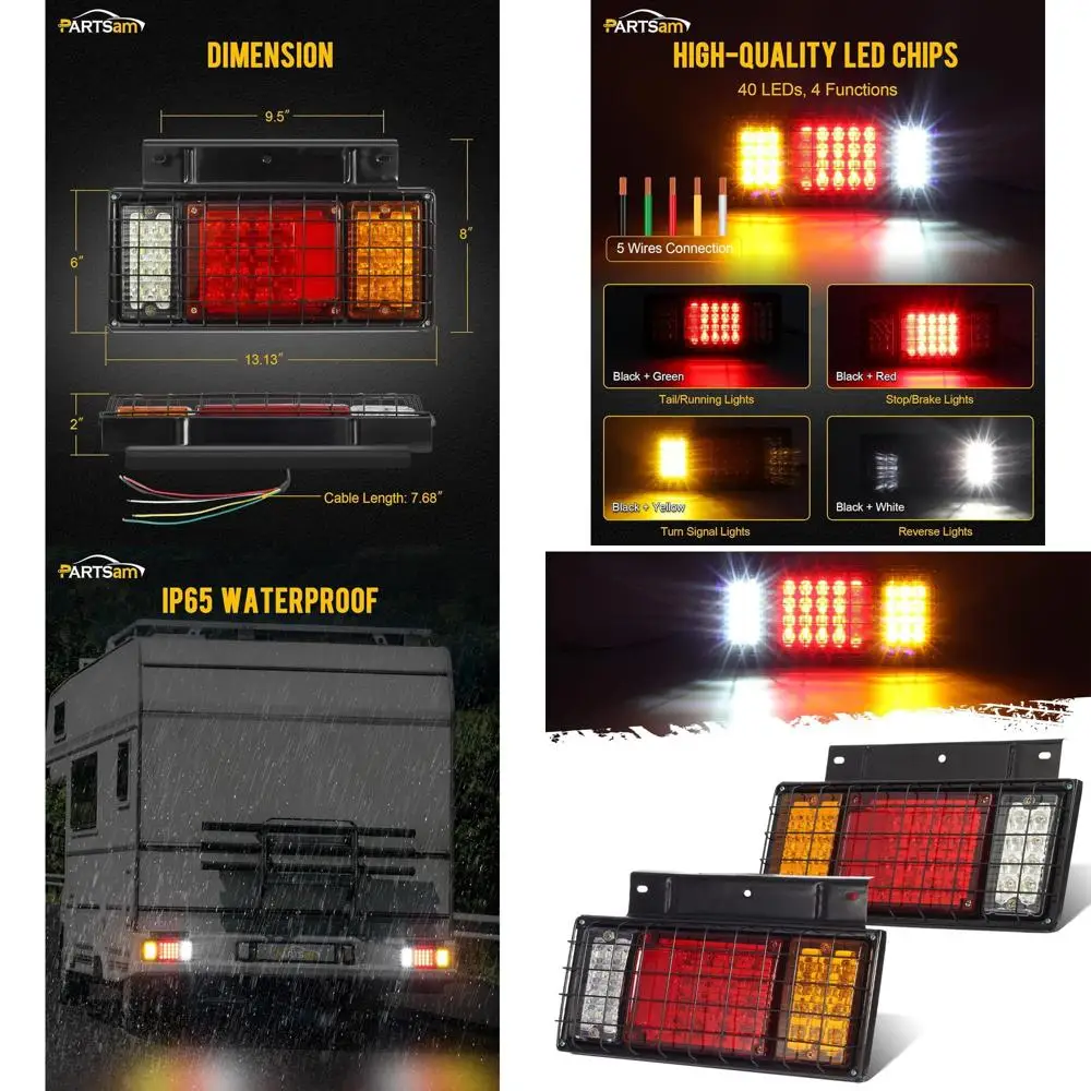 

Комплект 40-светодиодных задних фонарей для грузовых прицепов с металлической сеткой для Isuzu Elf NPR, NKR, HR, NRR, RF, RR (1984-)