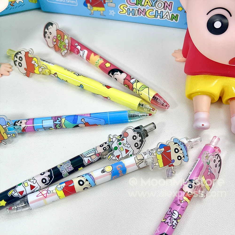 Zestaw długopisów żelowych Kawaii Crayon Shin-Chan Cute 0. Długopis 5mm Czarny Kreskówka Artykuły Szkolne Uczeń Prezent