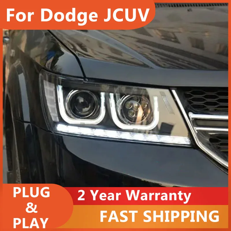 

KOWELL автомобильный Стайлинг для Dodge JCUV фары 2008-2015 New Journey светодиодные фары DRL биксеноновые линзы дальнего ближнего света парковочные FogLam