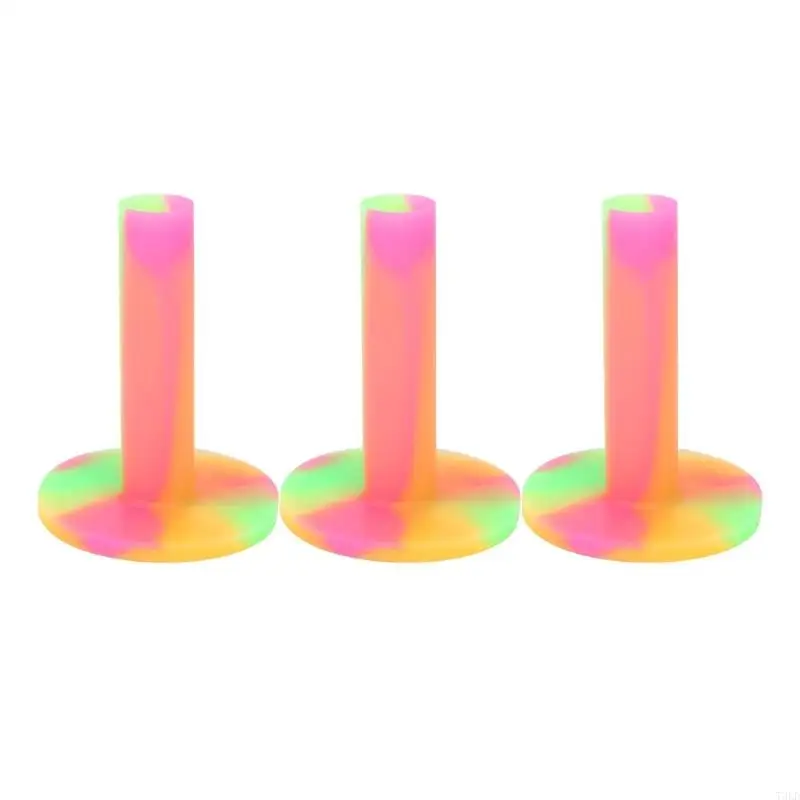 T3LD 3Pcs Golf Balls Tees Stable Rubber Training Balls Stand Tees Beginner Golf Balls Holder for Practice Driving Mat