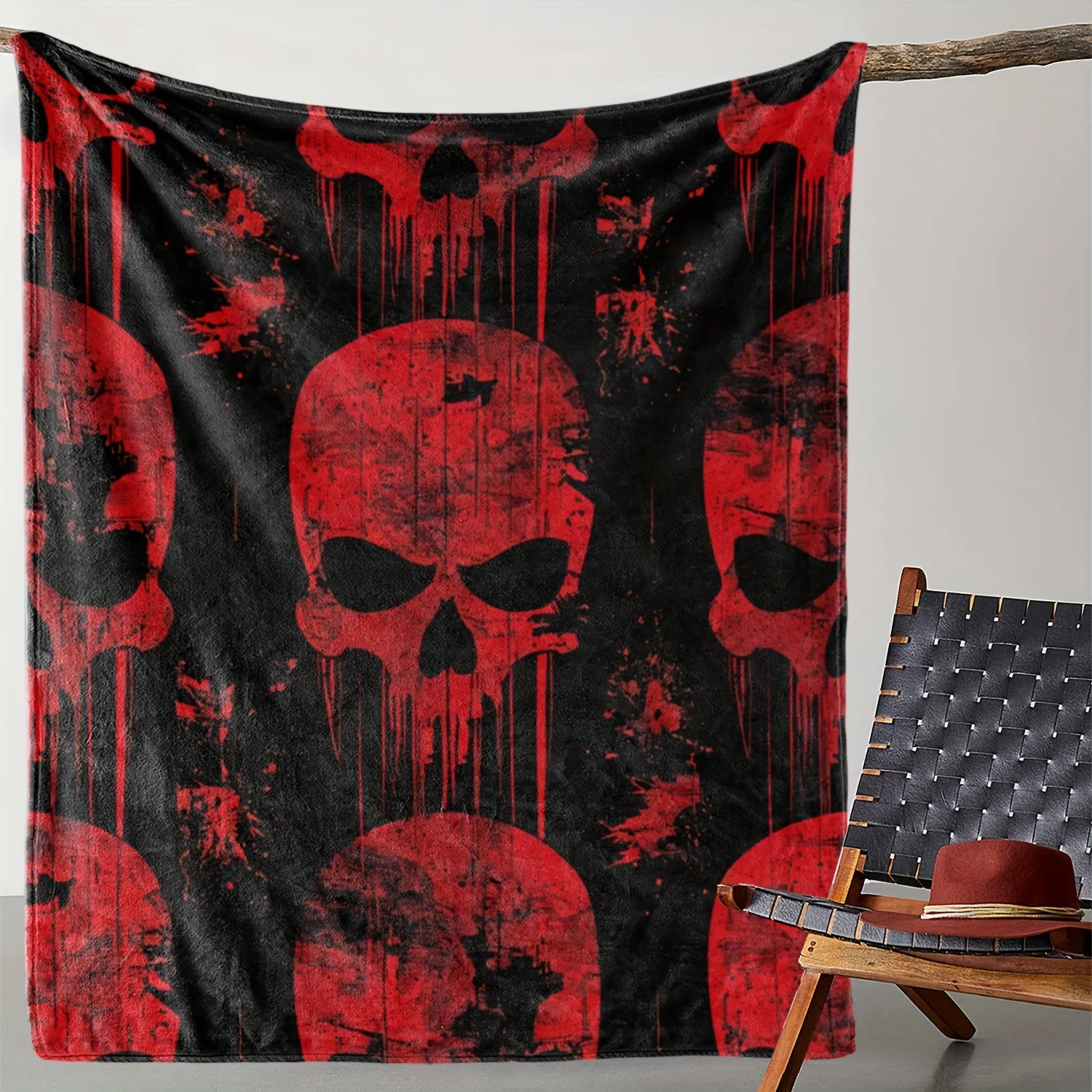

Retro Red Pattern Fleece Blanket,Cozy and Comfortable for Couch, Bed, Car, Office, Outdoor & Travel – Perfect for All Year Round