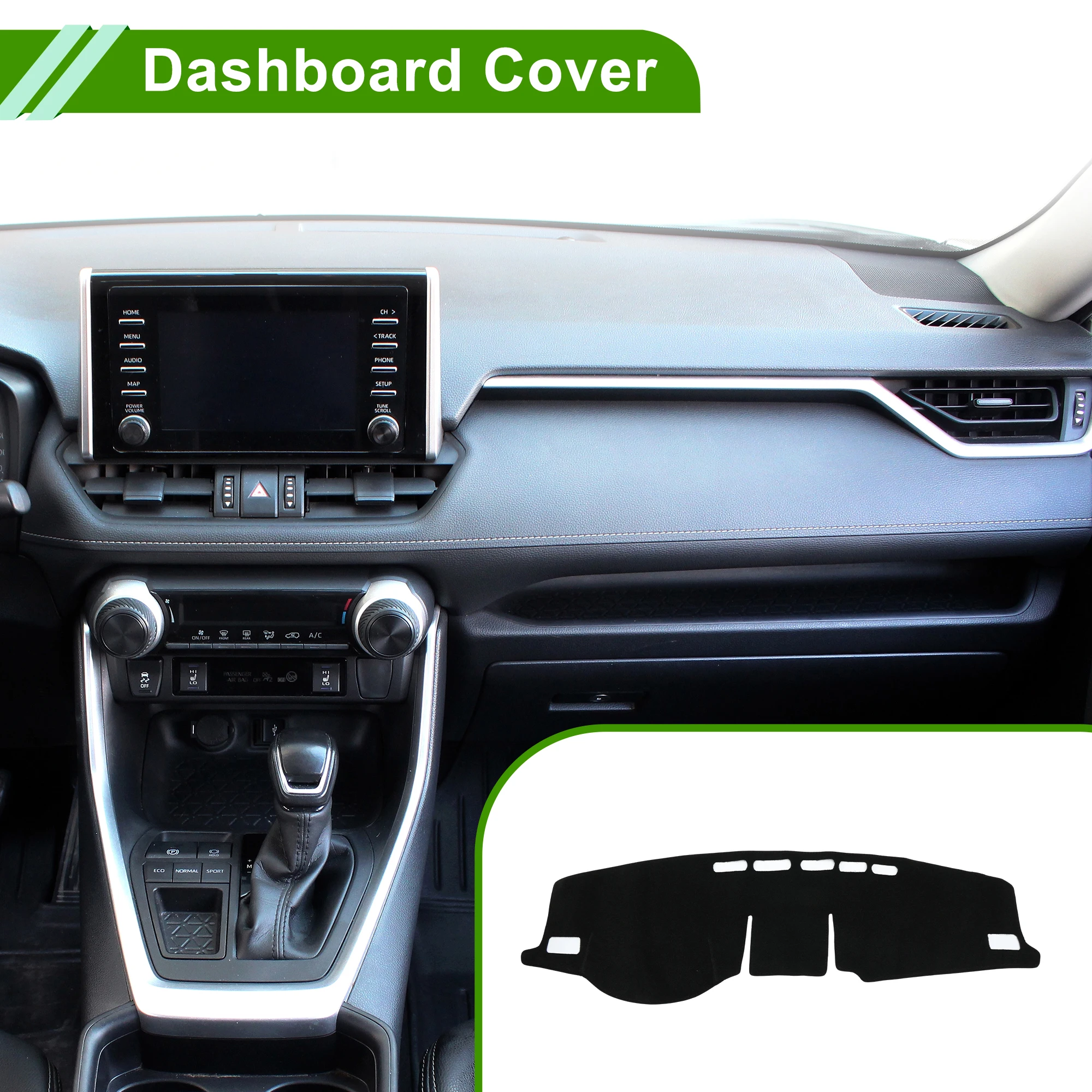 

Накладка на приборную панель UXCELL для Toyota RAV4 19-25 без HUD, полиэстер, черная, 1 шт.