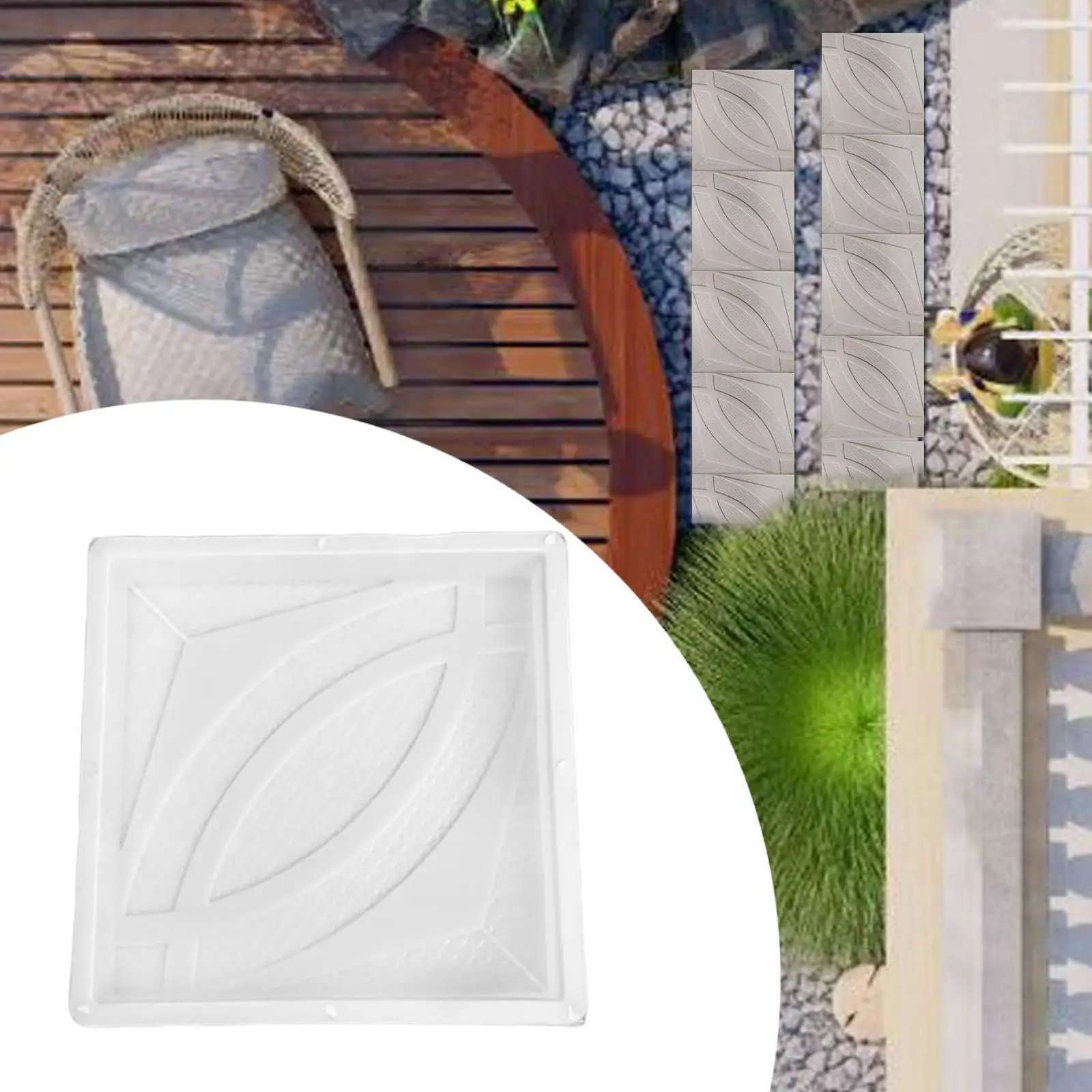 

Stepping Stone Paver Square DIY Landscape Path Maker for Path Walkway Garden