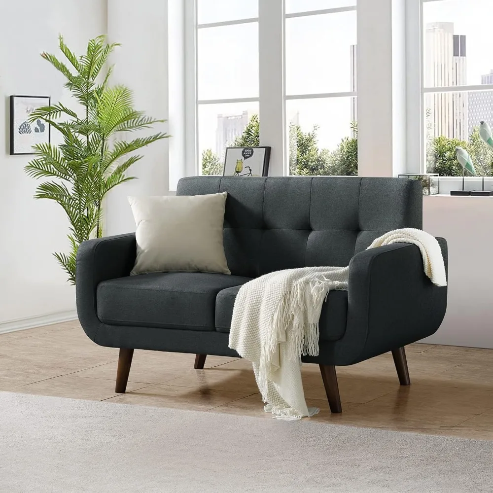 أريكة Loveseat الحديثة في منتصف القرن، أريكة صغيرة معنقدة مقاس 51 بوصة للمساحات الصغيرة، مثالية لغرف المعيشة وغرف النوم والشقق، #2