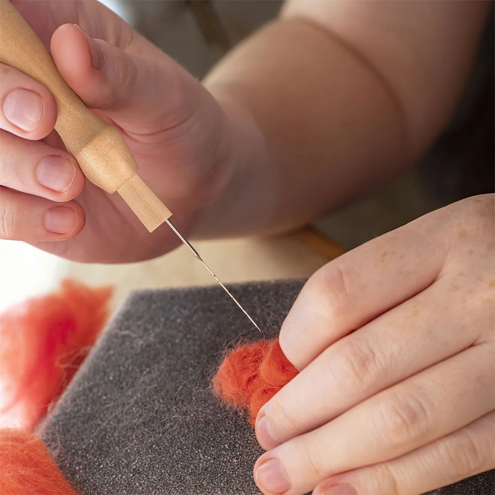 

6pcs Needle Handles Replacement Wooden Handles For Felting Tools Multi-Function Wool Felting Supplies Craft Kit Handheld Diy