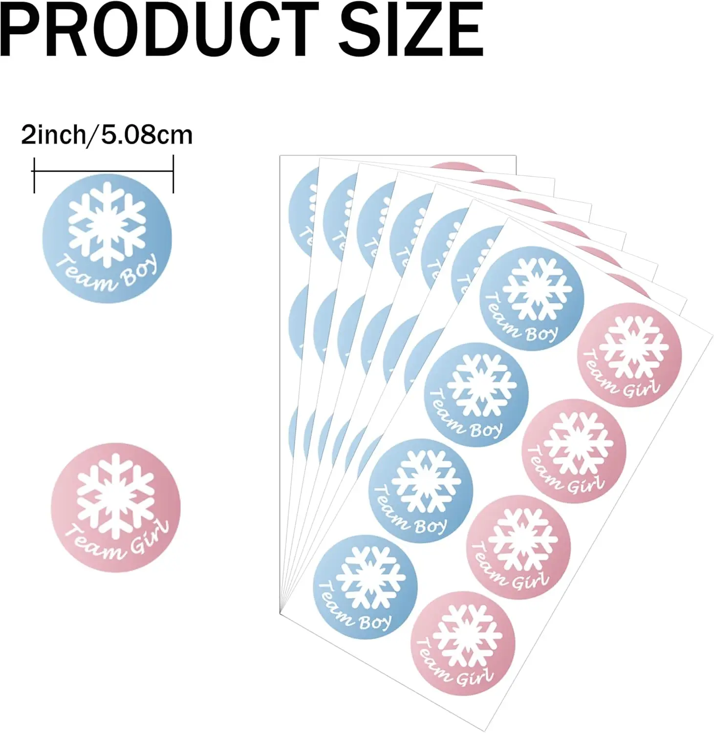 120 Pcs Pink or Blue Gender Reveal Party Stickers 2 Inch