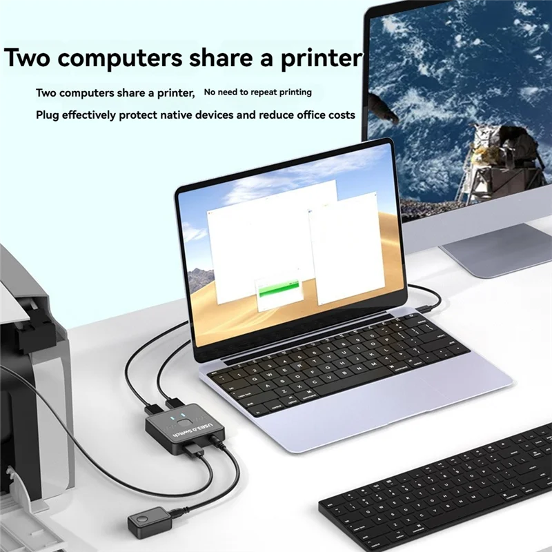 

USB 3.0 Printer Sharer Switch USB 2-In-1 Printer Sharer Udisk Mouse Keyboard Hard Disk External Controller