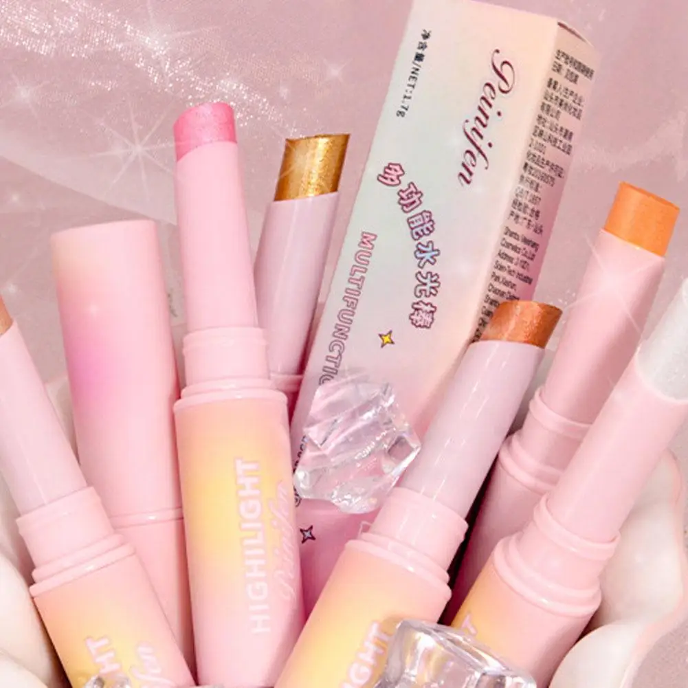 ウォーターグレーゼリーアイシャドウスティックメイクアップハイライトアイシャドウスティック、パールスパークル、マルチカラー