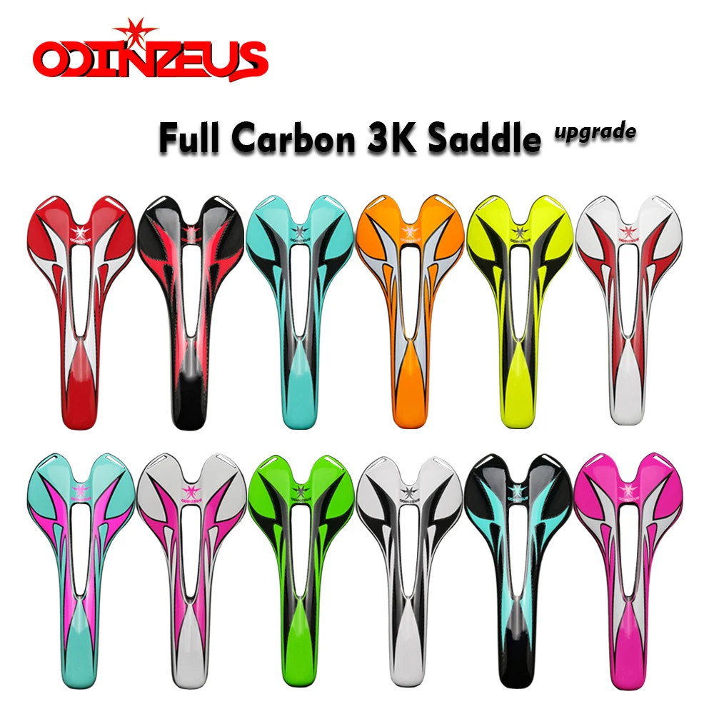 Odinzeus Bike Carbon Seat Saddle 3K Full Carbon Fiber Gloss or Matte for Road/Mountain Bicycle Saddle