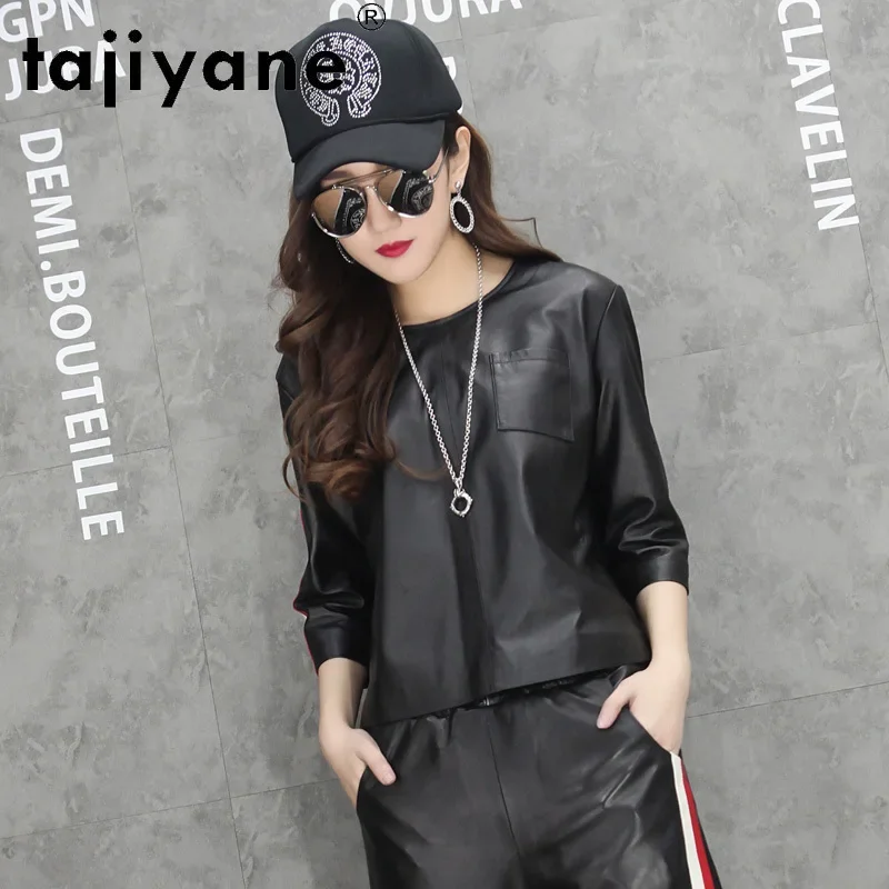 

100% Genuine Leather Jacket Women 22 Spring Autumn New Women's Elegant Sheepskin Outfits Casual Loose Jacket Soft Women Clothes