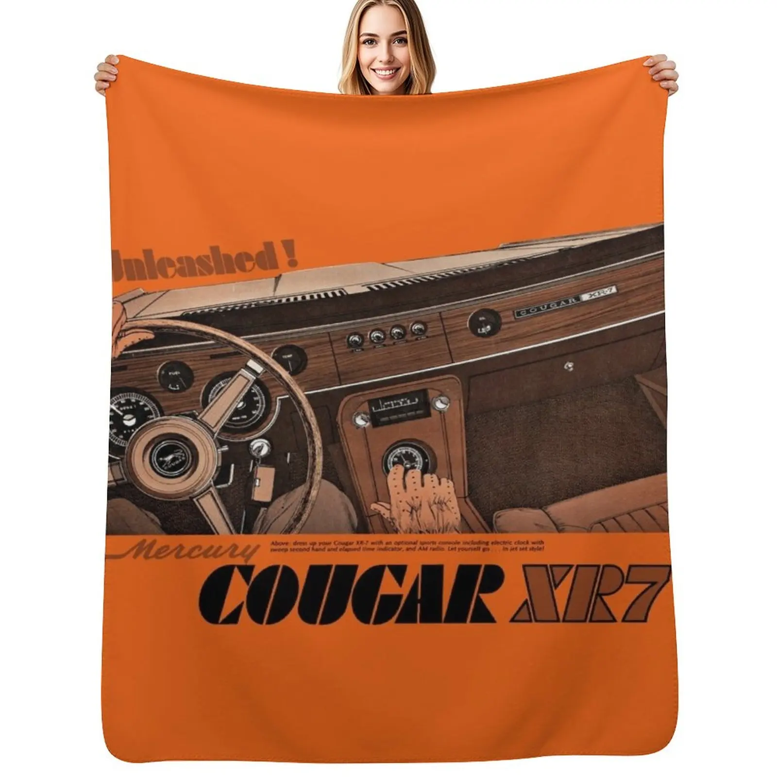 MERCURY COUGAR XR7 Throw Blanket Heavy decorative Softest Nap Weighted Vintage Blankets