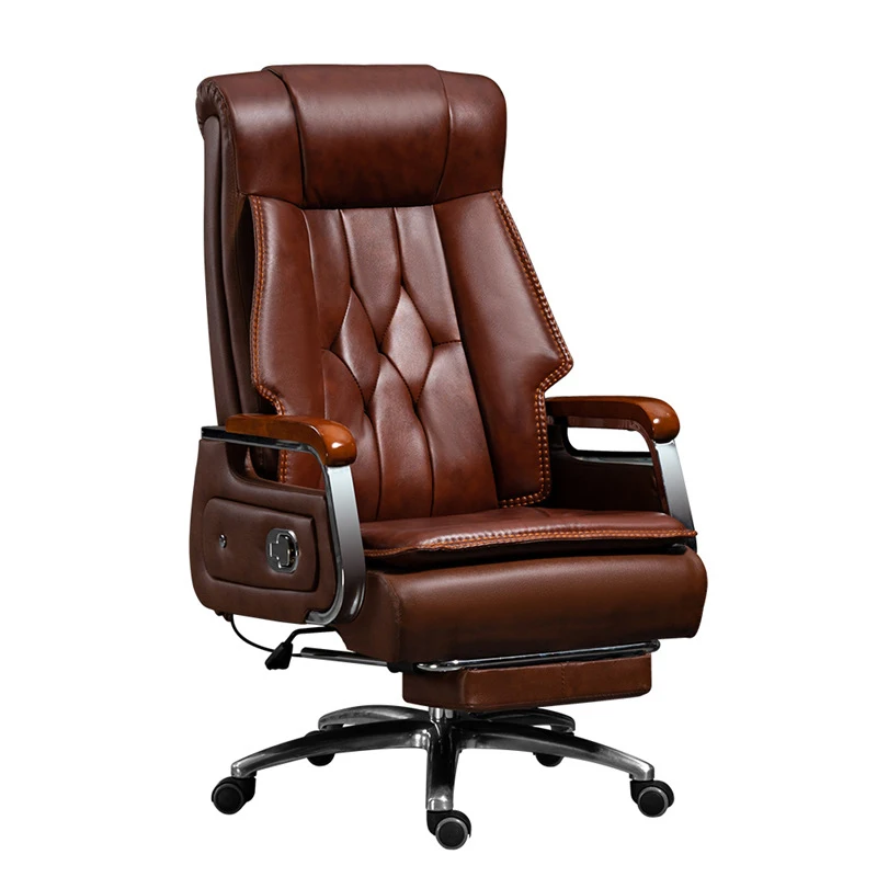 

# Luxury PU Leather Contemporary Executive Lift Office Chair With Ergonomic Design Adjustable Height Stainless Steel Footrest