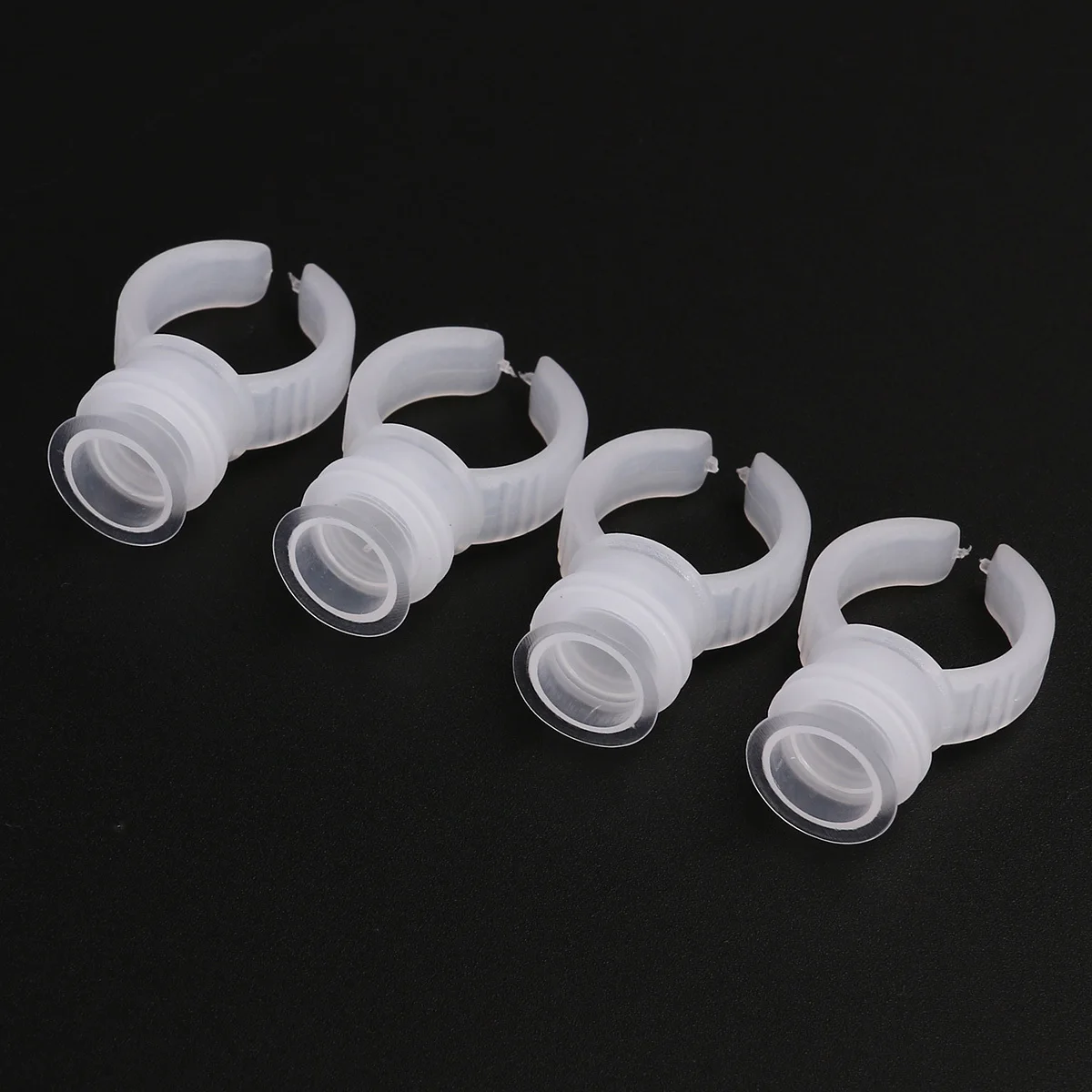 200 قطعة أكواب حبر وشم الحواجب حاملات حلقية للاستعمال مرة واحدة حاويات صبغ شفافة لتطبيق الرموش #2