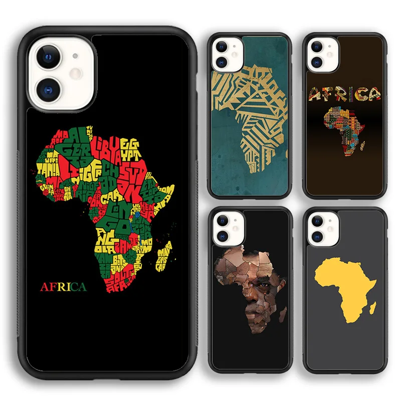 Coque de téléphone souple avec carte d'afrique et géographie, étui pour iPhone 17 Air 16 15 14 Max Plus 11 12 13 Pro Max