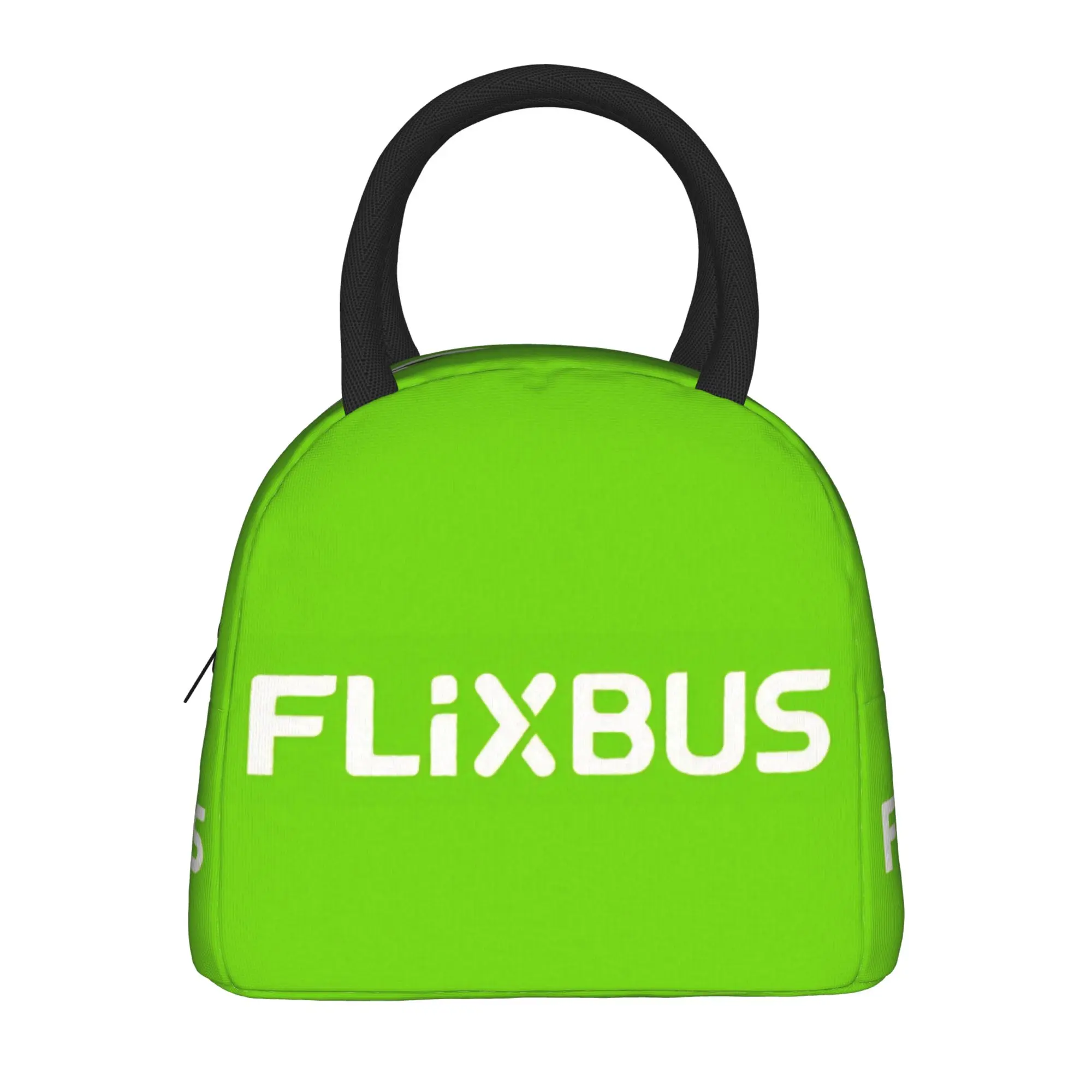 Flixbus Green Lunch Bag  Travel Lunch Box For Men Leisure Print Thermal Lunch Bags Oxford Portable Insulated Cooler Bag
