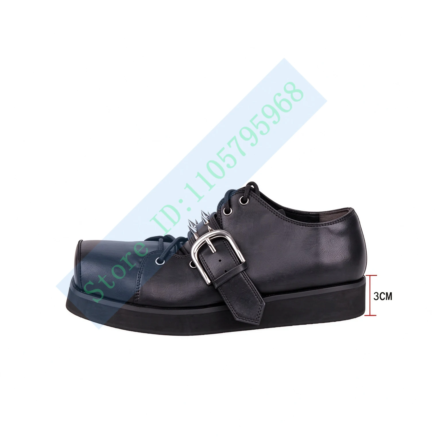 Women Punk Square Toe Platform Lace Up Shoes Spiked Buckle Strap Gothic Street Casual Footwearable Casual Couple Shoes