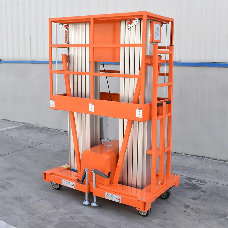 Mobile Single/Double Mast Personal Lift Household Cleaning Aluminum Lift Table Aerial Personal Lift Ladder