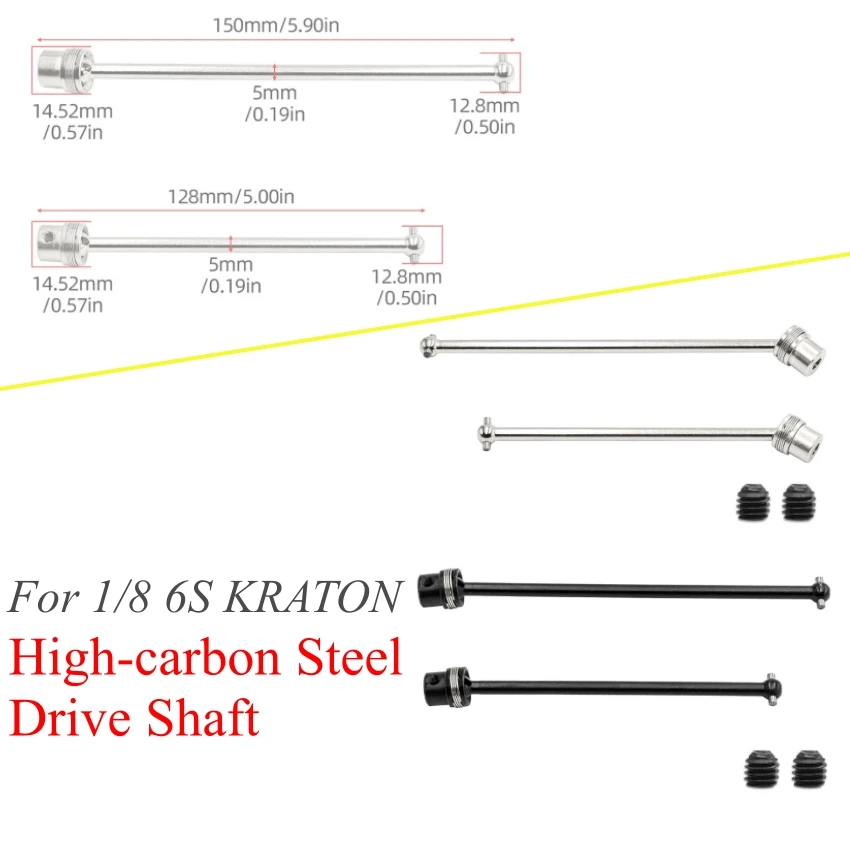 

For 1/8 6S KRATON High-carbon Steel Drive Shaft with Coupling Sleeve W110 RC Car Accessories