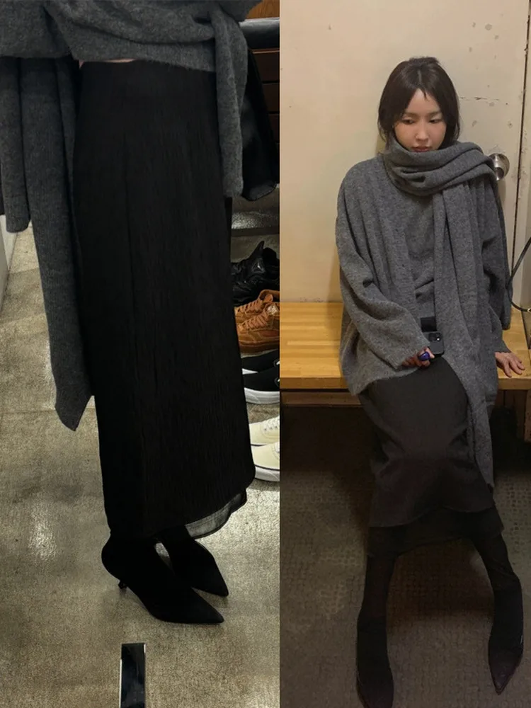 

Винтажная плиссированная юбка трапециевидной формы, женская повседневная расклешенная юбка из полиэстера с высокой талией, юбка-миди, платье подружки невесты