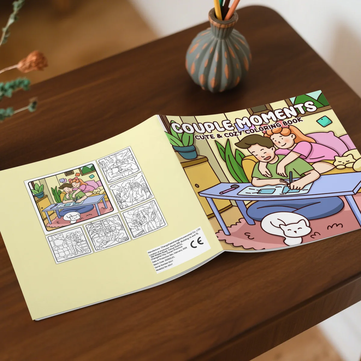 Coloring Book for Couples & Friends - A Picture Book with Simple Designs for Stress Relief and Creativity