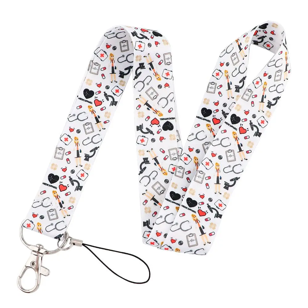 Badge Holder Phone Charm Nurse Keyring Lariat Phone Rope Neck Straps Nurse Lanyard Mobile Phone Strap Doctors ID Card Hang Rope