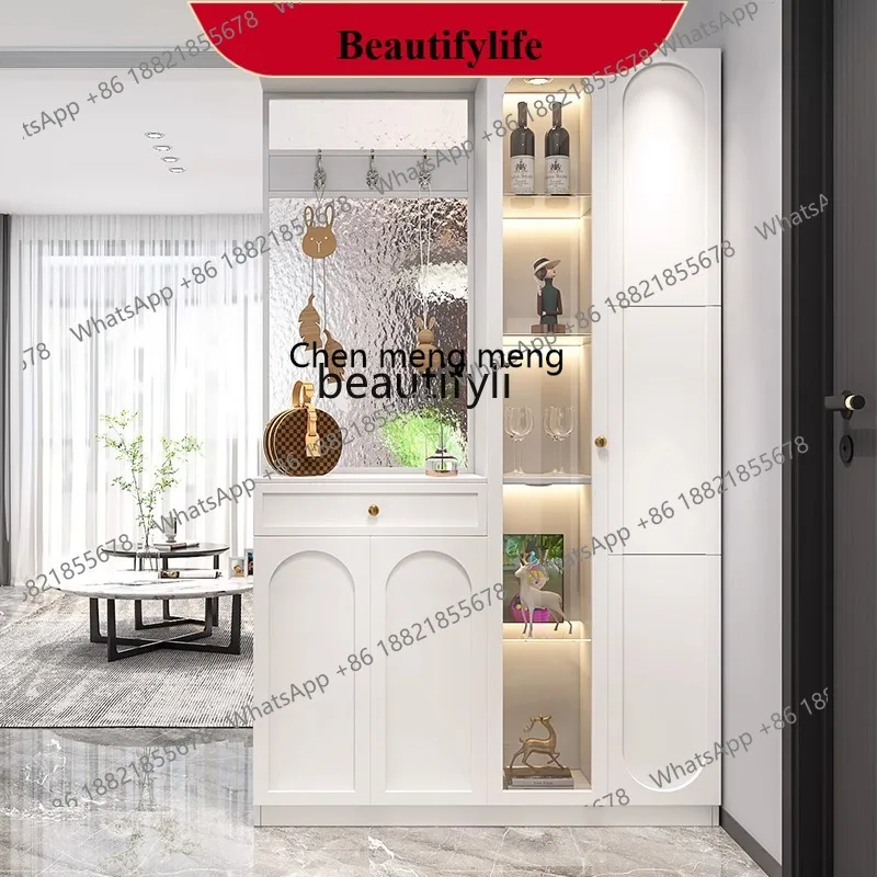 D178 Entrance cabinet integrated living room screen partition French cream wind facing the door Entrance cabinet