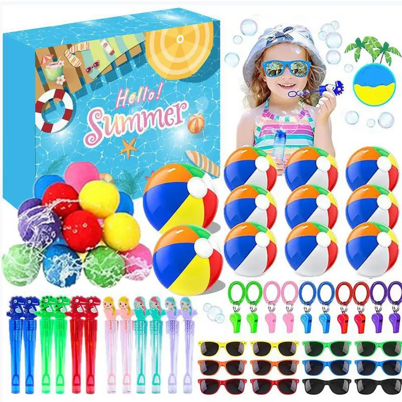 Juguetes de piscina de verano, juguetes de buceo en piscina, deportes acuáticos, juego de piscina, buceo y diversión en la playa, decoraciones de cumpleaños, juego de 60 piezas en colores brillantes