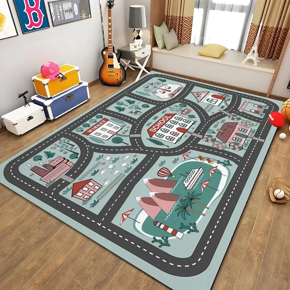 

Cartoon Game Carpet Children's Floor Mat Printed Large Carpets Living Room And Bedroom Carpets Bathroom Anti Slip Door MATS Sm