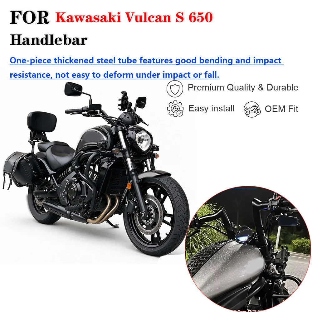 Motorcycle Modified 2 Inch Thickened Handlebar Steering Bar Accessories For Kawasaki Vulcan S 650 Cruiser