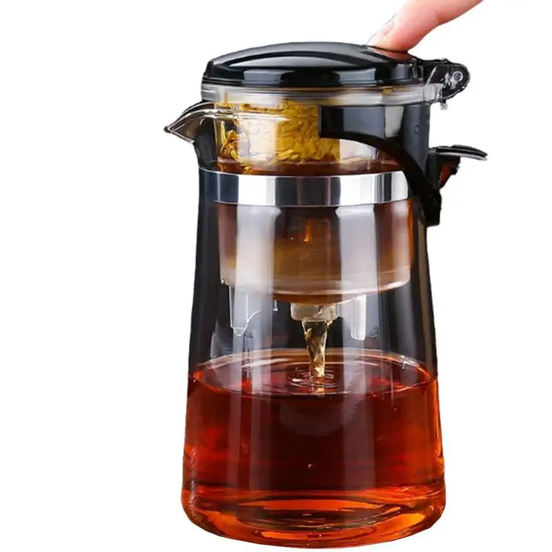 Home Use Glass Tea Pot Tea Making Filter One Button Separation Tea Set Tea Water Brewing Elegantly Drifting Cup
