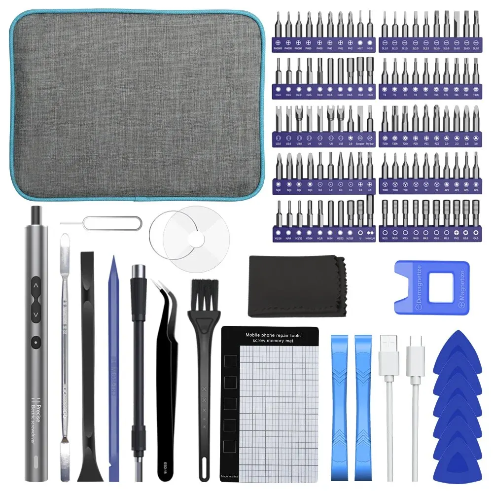 120 in 1 Precision Electric Screwdriver for Xiaomi Phone Laptop Strong Magnetic Screwdriver Set Mini Rechargeable Screwdrivers