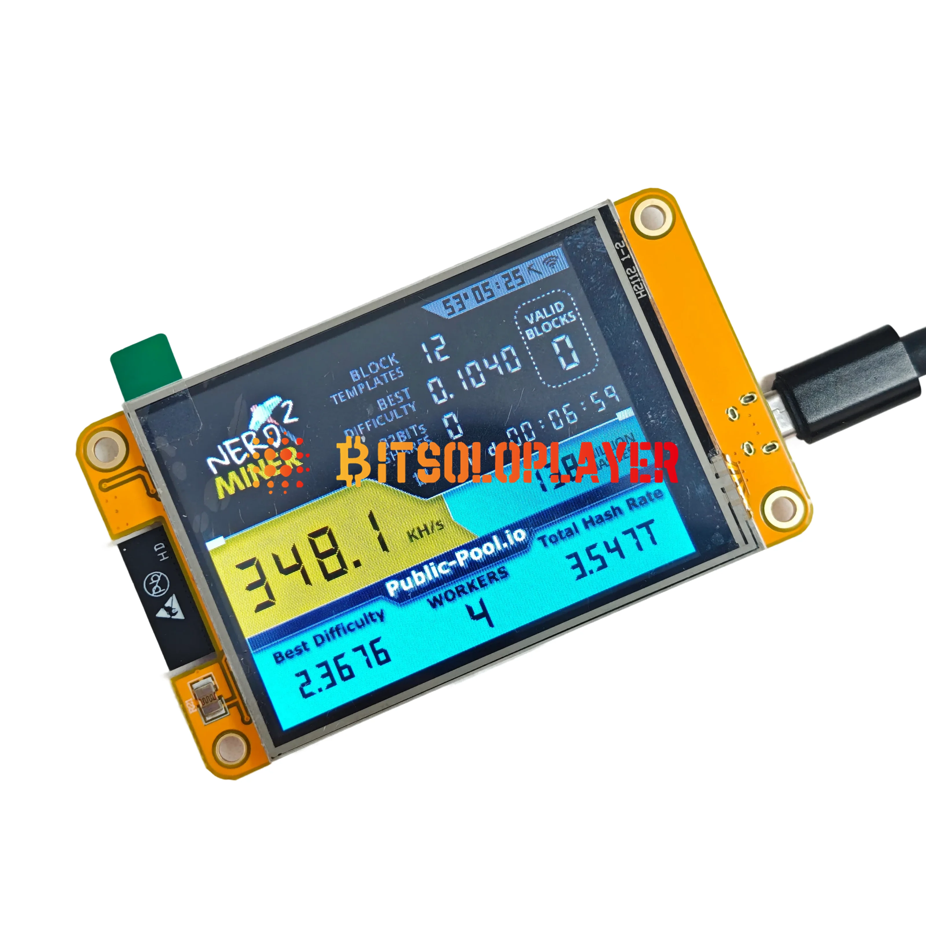 Bild 5: NerdMiner V2 ESP32-2432S028R Hashrate 350K/S 2,8 Zoll Smart Display Crypto Solo Lotterie Nerd Miner Bitcoin Miner