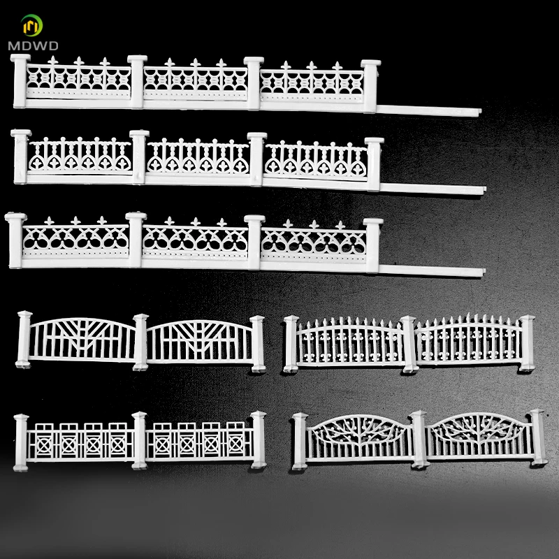 Valla plástica del jardín del ABS del modelo de la arquitectura para el Diorama del diseño del edificio de la ciudad del tren