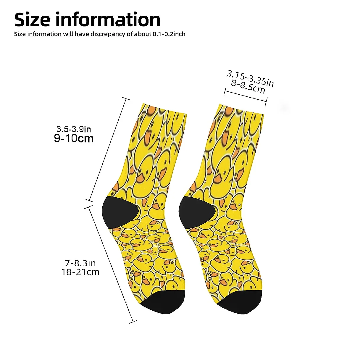 A pair of cute funny rubber duck novel casual socks comfortable sports socks suitable for travel party outdoors and gift giving