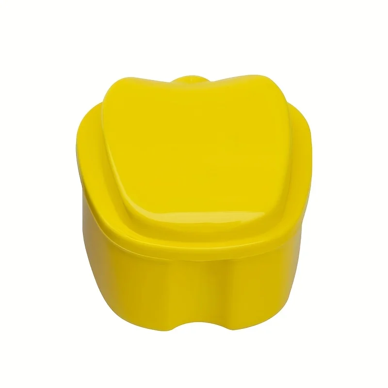 Scatola per la pulizia della protesi in plastica - Contenitore a rete con filtro impermeabile per ammollo e conservazione della protesi, forniture da viaggio dal design compatto