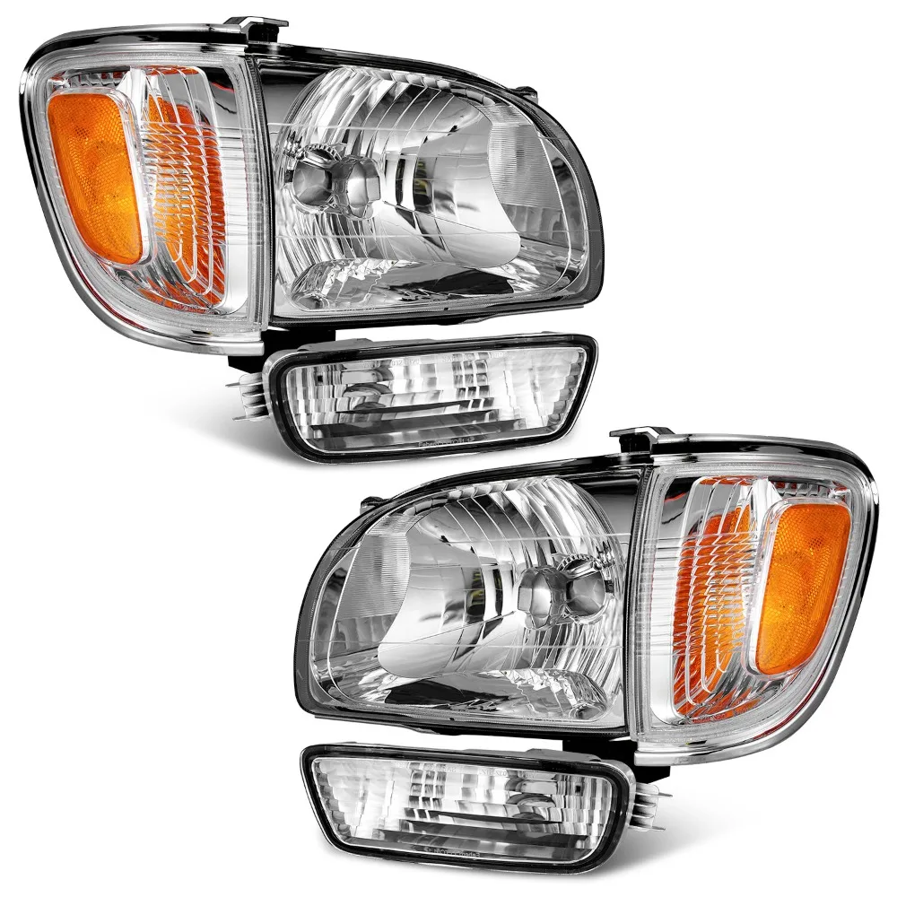

Pair Headlights+Corner Signal Lights+Bumper Lamps For 2001-2004 Toyota Tacoma